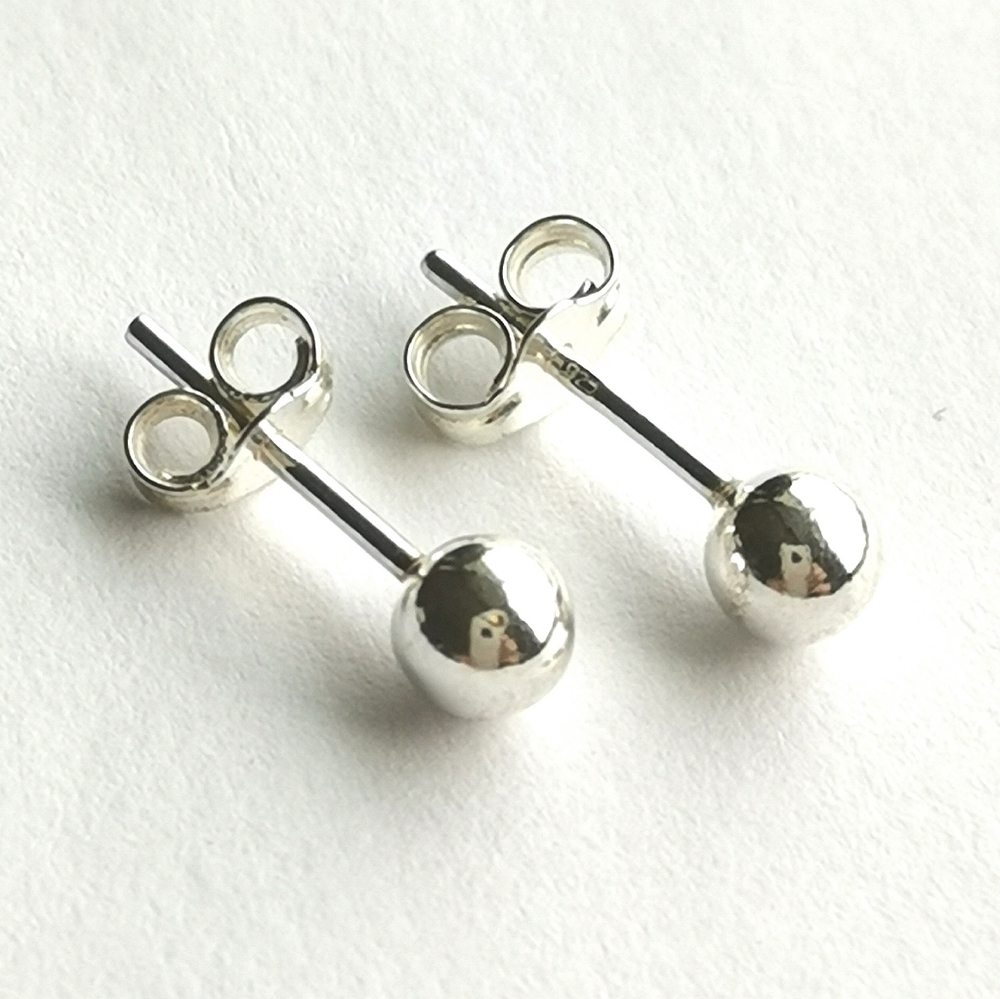 6mm Sterling Silver Ball Stud Earrings